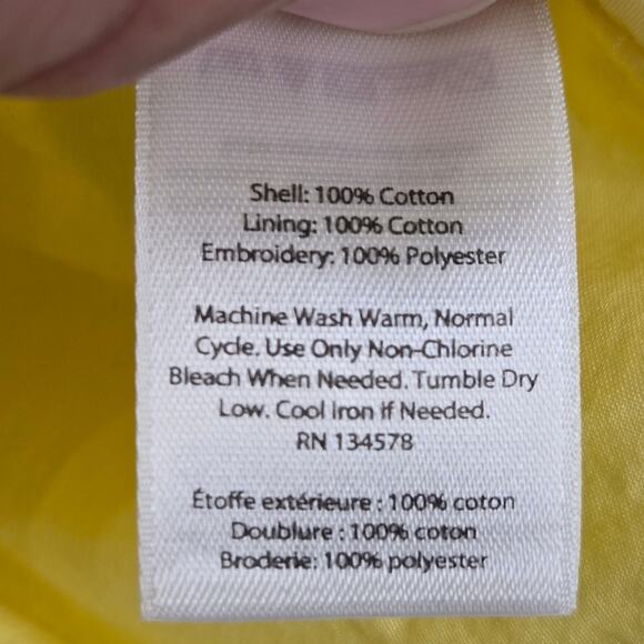Vineyard Vines Embroidered Shift Dress Womens 0 Yellow Cotton Lined Summer - Picture 4 of 11